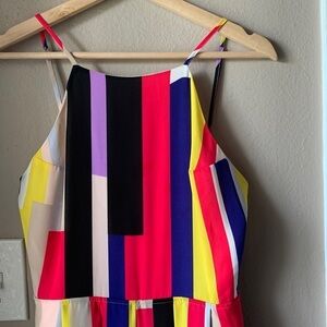 1. STATE Colorblock Colorful Halter Romper